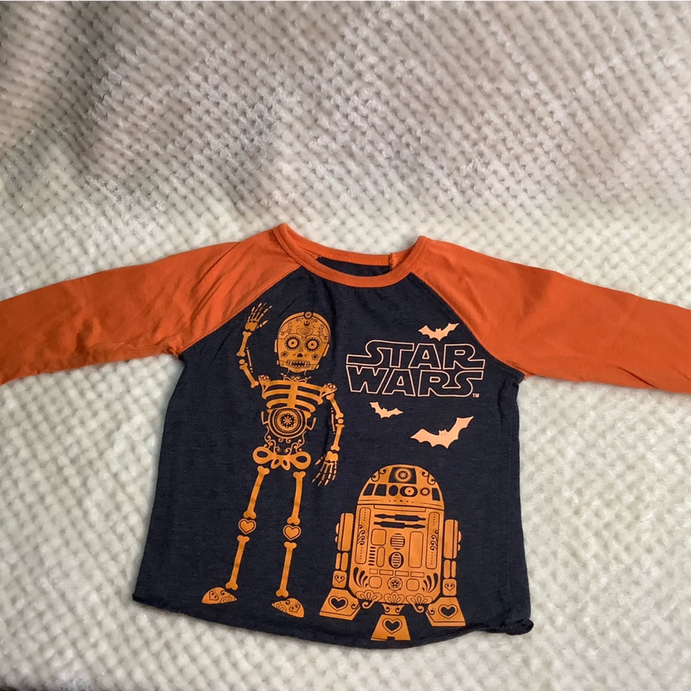 Star Wars Kids Long Sleeve Tee - Orange and Black 3T